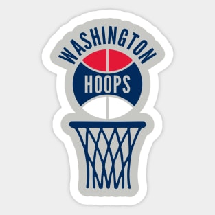 Retro Washington DC Hoops Red White & Blue Logo Sticker